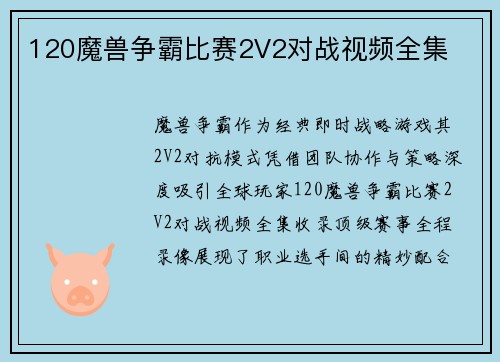 120魔兽争霸比赛2V2对战视频全集